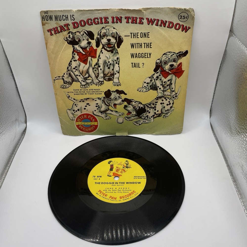 Vintage 1956 Peter Pan Records Doggie In The Window 78 RPM‎ Teddy Bear Parade